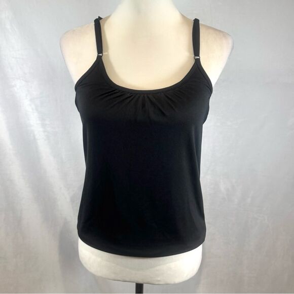 21 Active black and aqua backless sports bra athletic tank top size small - Picture 2 of 6